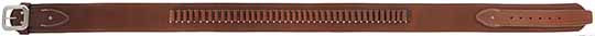 Cartridge belt, loops for .38/.357 cartridge,
 waist size 43 to 48", oiled brown leather